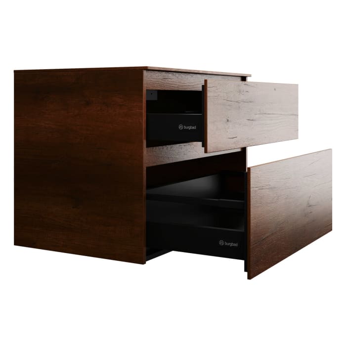 burgbad Lin20 Waschtischunterschrank mit Konsolenplatte 80 cm, 2 Auszüge, Beckenausschnitt mittig