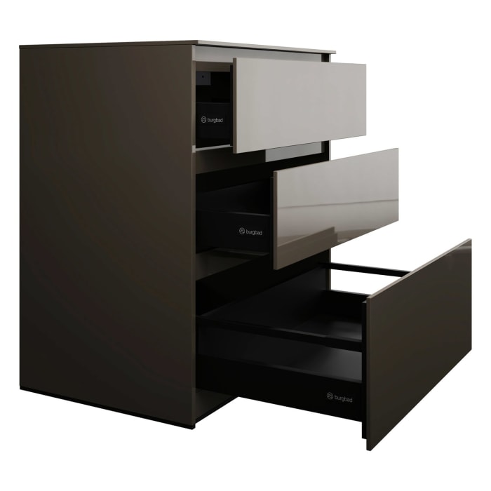 burgbad Lin20 Waschtischunterschrank mit Konsolenplatte 80 cm, 3 Auszüge, Beckenausschnitt mittig