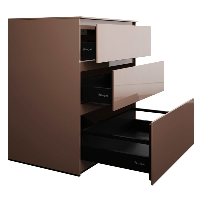 burgbad Lin20 Waschtischunterschrank mit Konsolenplatte 80 cm, 3 Auszüge, Beckenausschnitt mittig