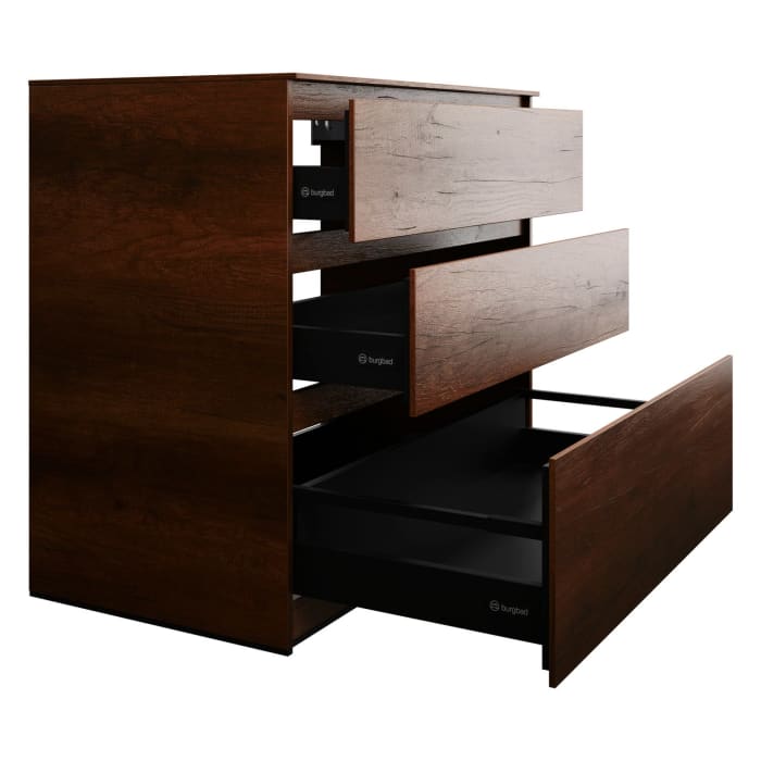 burgbad Lin20 Waschtischunterschrank mit Konsolenplatte 100 cm, 3 Auszüge, Beckenausschnitt mittig