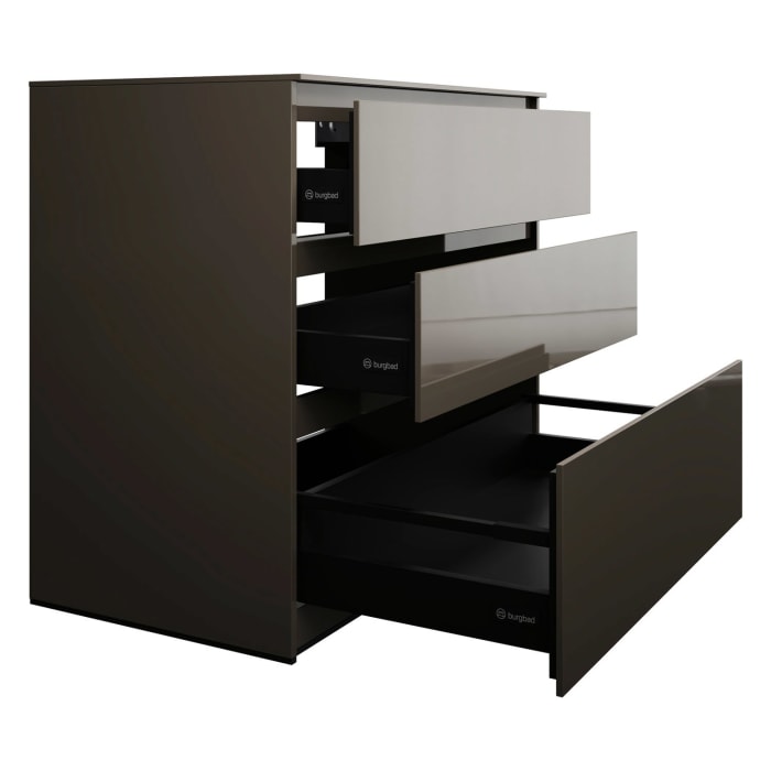 burgbad Lin20 Waschtischunterschrank mit Konsolenplatte 100 cm, 3 Auszüge, Beckenausschnitt mittig