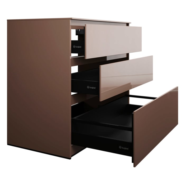 burgbad Lin20 Waschtischunterschrank mit Konsolenplatte 100 cm, 3 Auszüge, Beckenausschnitt mittig