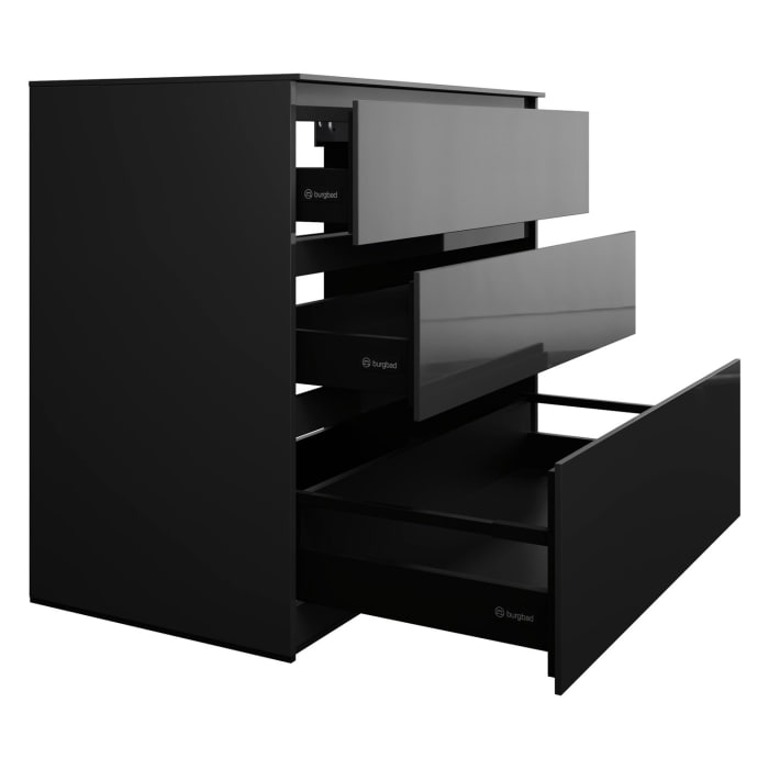 burgbad Lin20 Waschtischunterschrank mit Konsolenplatte 100 cm, 3 Auszüge, Beckenausschnitt mittig