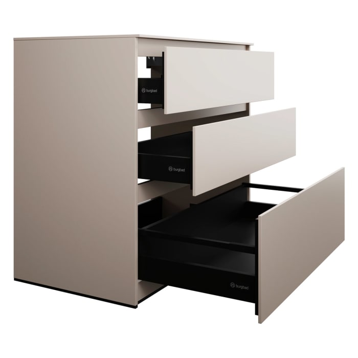 burgbad Lin20 Waschtischunterschrank mit Konsolenplatte 100 cm, 3 Auszüge, Beckenausschnitt mittig