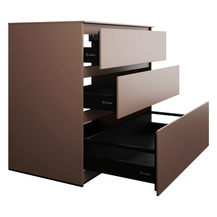 burgbad Lin20 Waschtischunterschrank mit Konsolenplatte 100 cm, 3 Auszüge, Beckenausschnitt mittig