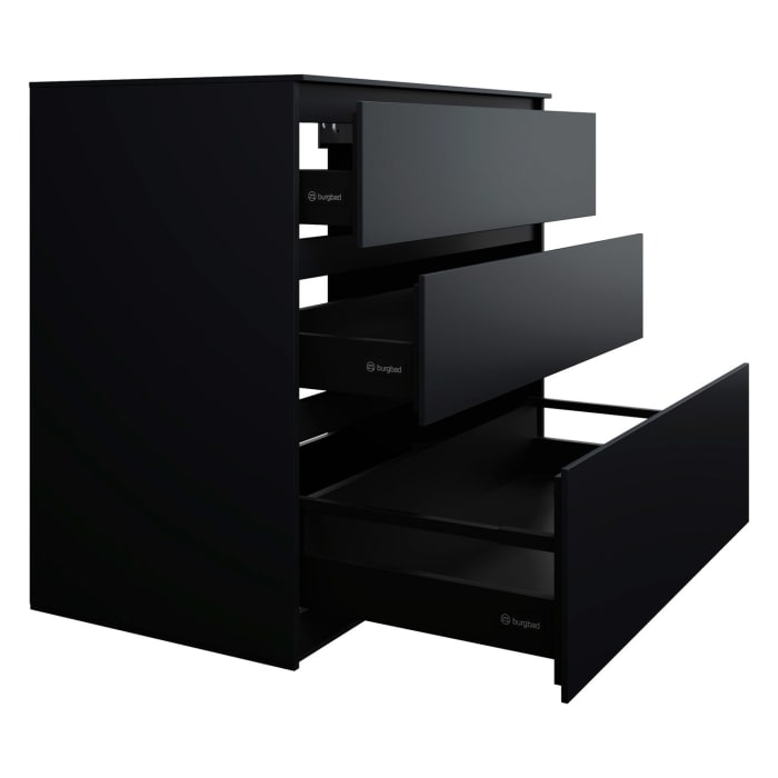 burgbad Lin20 Waschtischunterschrank mit Konsolenplatte 100 cm, 3 Auszüge, Beckenausschnitt mittig