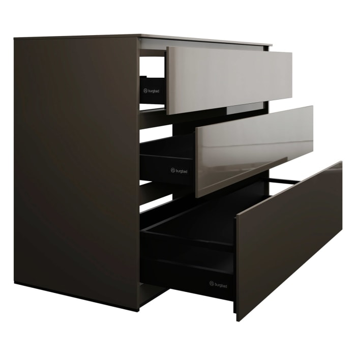 burgbad Lin20 Waschtischunterschrank mit Konsolenplatte 120 cm, 3 Auszüge, Beckenausschnitt mittig