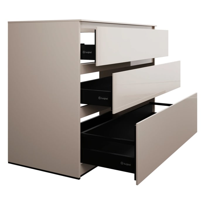 burgbad Lin20 Waschtischunterschrank mit Konsolenplatte 120 cm, 3 Auszüge, Beckenausschnitt mittig