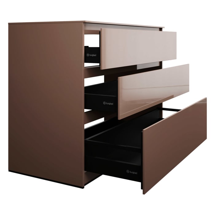 burgbad Lin20 Waschtischunterschrank mit Konsolenplatte 120 cm, 3 Auszüge, Beckenausschnitt mittig