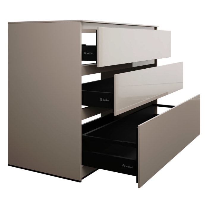 burgbad Lin20 Waschtischunterschrank mit Konsolenplatte 120 cm, 3 Auszüge, Beckenausschnitt mittig