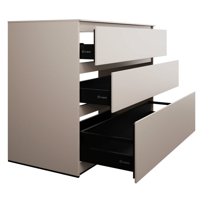 burgbad Lin20 Waschtischunterschrank mit Konsolenplatte 120 cm, 3 Auszüge, Beckenausschnitt mittig