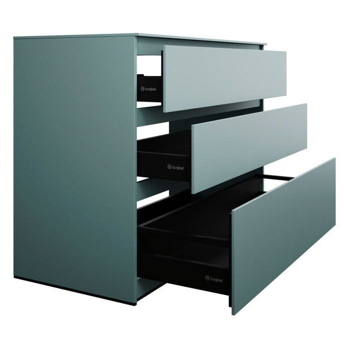 burgbad Lin20 Waschtischunterschrank mit Konsolenplatte 120 cm,  3 Auszüge, Beckenausschnitt mittig