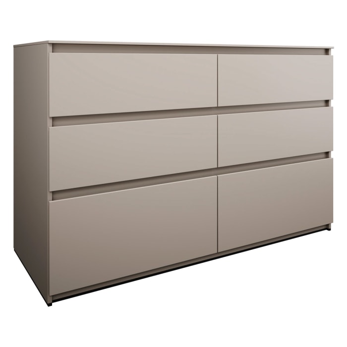 burgbad Lin20 Waschtischunterschrank mit Konsolenplatte 140 cm, 6 Auszüge, Beckenausschnitt links und rechts