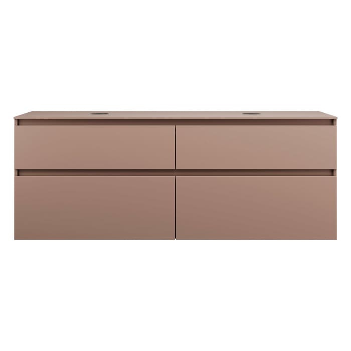 burgbad Lin20 Waschtischunterschrank mit Konsolenplatte 160 cm, 4 Auszüge, Beckenausschnitt links und rechts