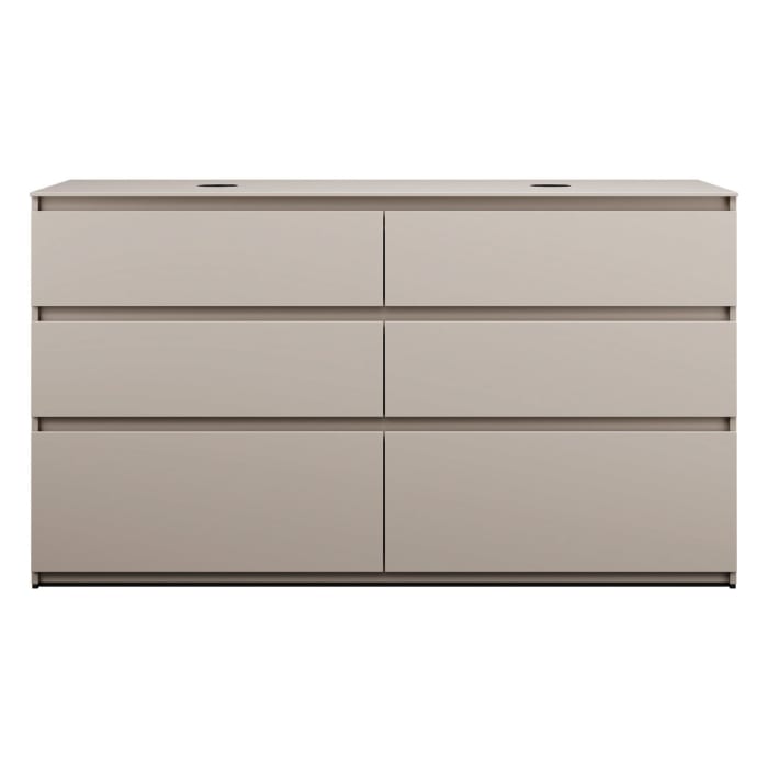 burgbad Lin20 Waschtischunterschrank mit Konsolenplatte 160 cm, 6 Auszüge, Beckenausschnitt links und rechts