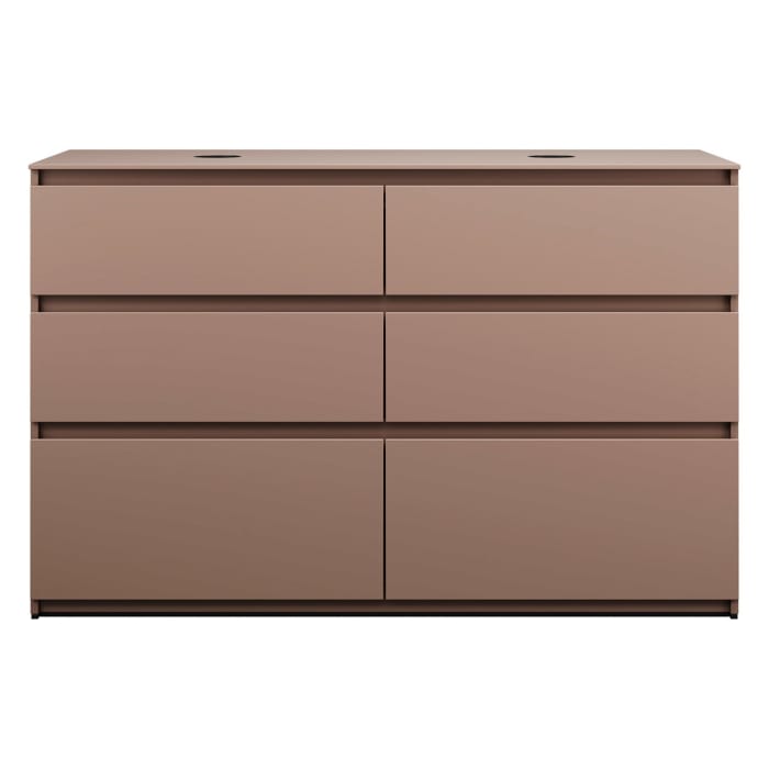 burgbad Lin20 Waschtischunterschrank mit Konsolenplatte 140 cm, 6 Auszüge, Beckenausschnitt links und rechts