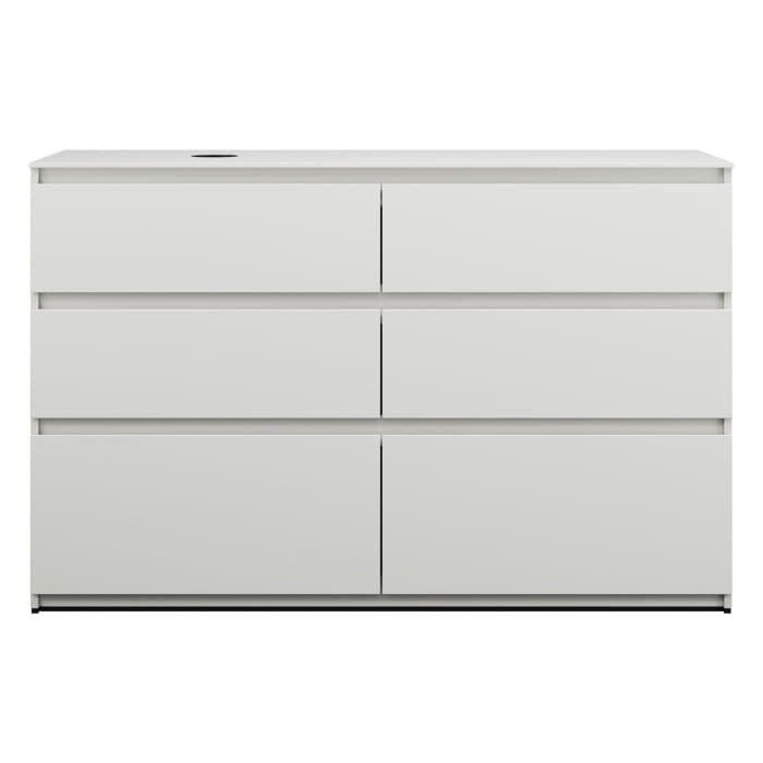 burgbad Lin20 Waschtischunterschrank mit Konsolenplatte 140 cm, 6 Auszüge, Beckenausschnitt links