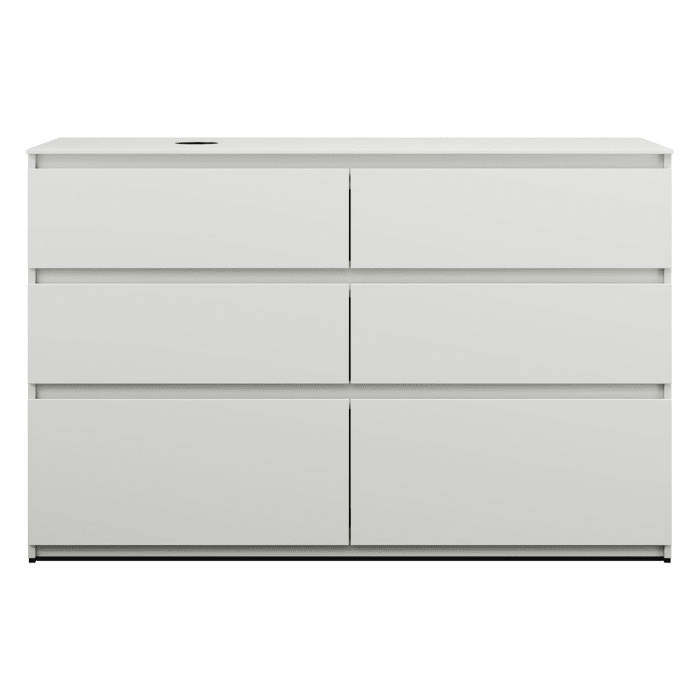 burgbad Lin20 Waschtischunterschrank mit Konsolenplatte 140 cm, 6 Auszüge, Beckenausschnitt links