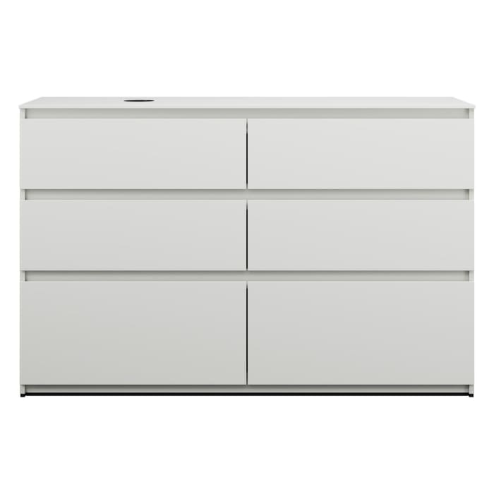 burgbad Lin20 Waschtischunterschrank mit Konsolenplatte 140 cm, 6 Auszüge, Beckenausschnitt links