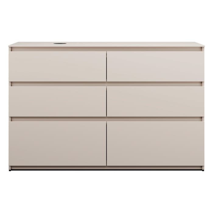 burgbad Lin20 Waschtischunterschrank mit Konsolenplatte 140 cm, 6 Auszüge, Beckenausschnitt links