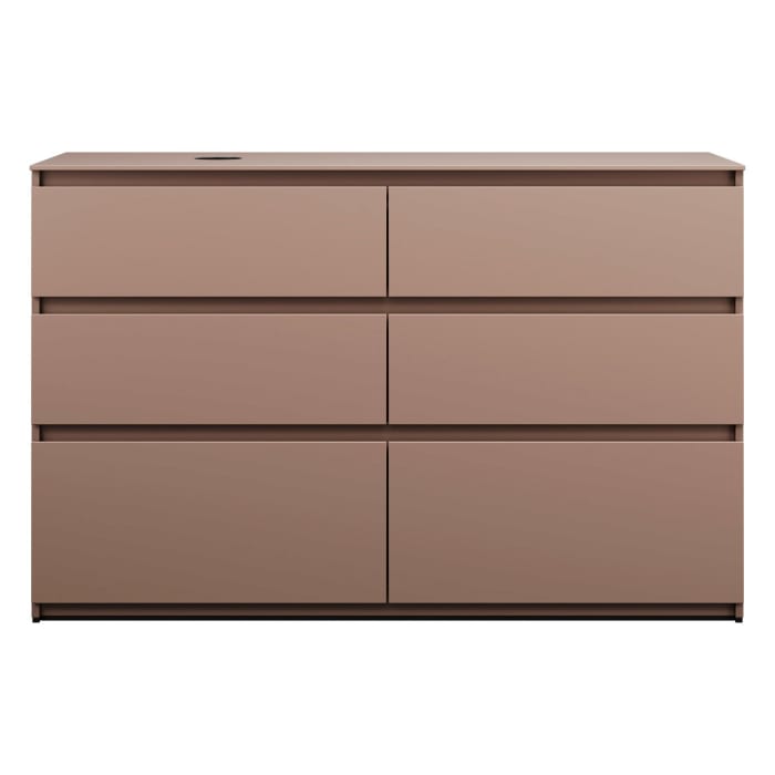 burgbad Lin20 Waschtischunterschrank mit Konsolenplatte 140 cm, 6 Auszüge, Beckenausschnitt links