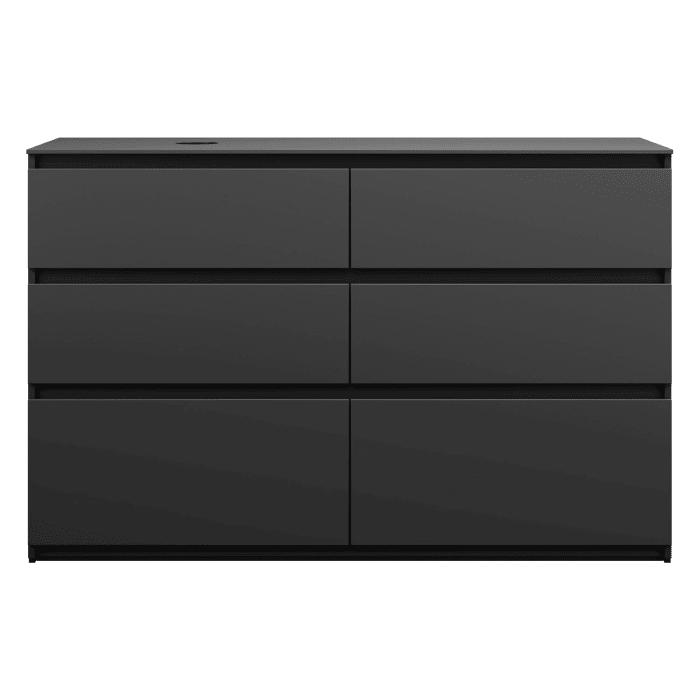 burgbad Lin20 Waschtischunterschrank mit Konsolenplatte 140 cm, 6 Auszüge, Beckenausschnitt links