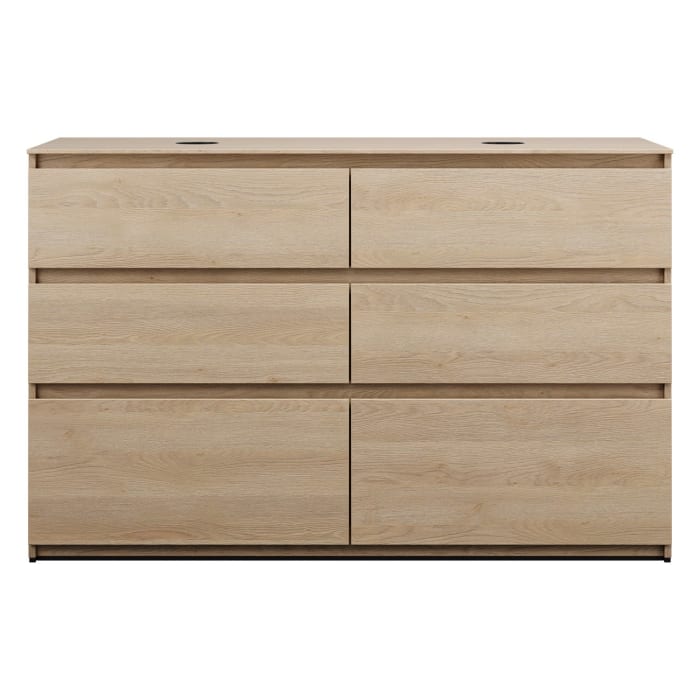 burgbad Lin20 Waschtischunterschrank mit Konsolenplatte 140 cm, 6 Auszüge, Beckenausschnitt links und rechts