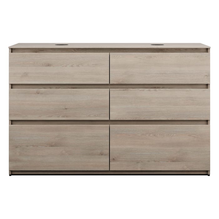 burgbad Lin20 Waschtischunterschrank mit Konsolenplatte 140 cm, 6 Auszüge, Beckenausschnitt links und rechts