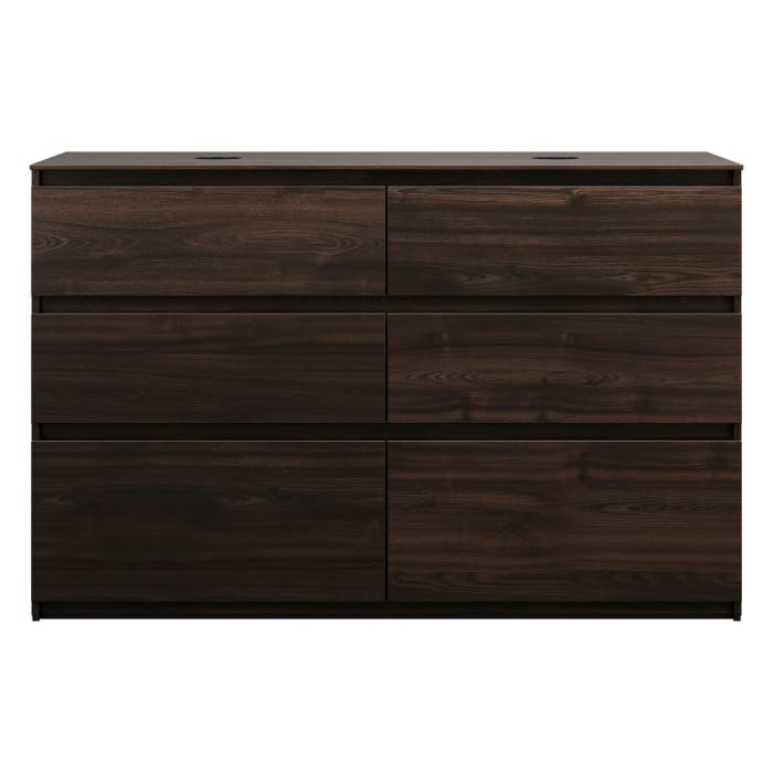 burgbad Lin20 Waschtischunterschrank mit Konsolenplatte 140 cm, 6 Auszüge, Beckenausschnitt links und rechts