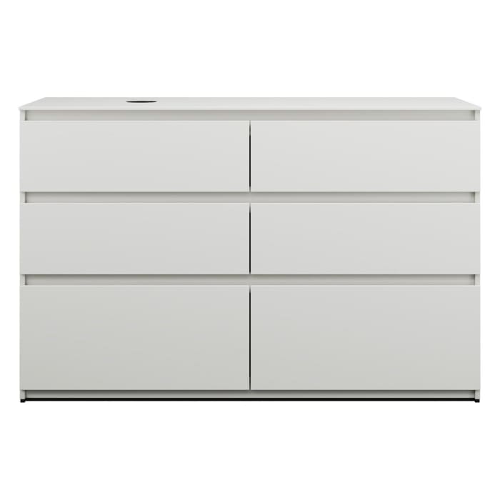 burgbad Lin20 Waschtischunterschrank mit Konsolenplatte 140 cm, 6 Auszüge, Beckenausschnitt links