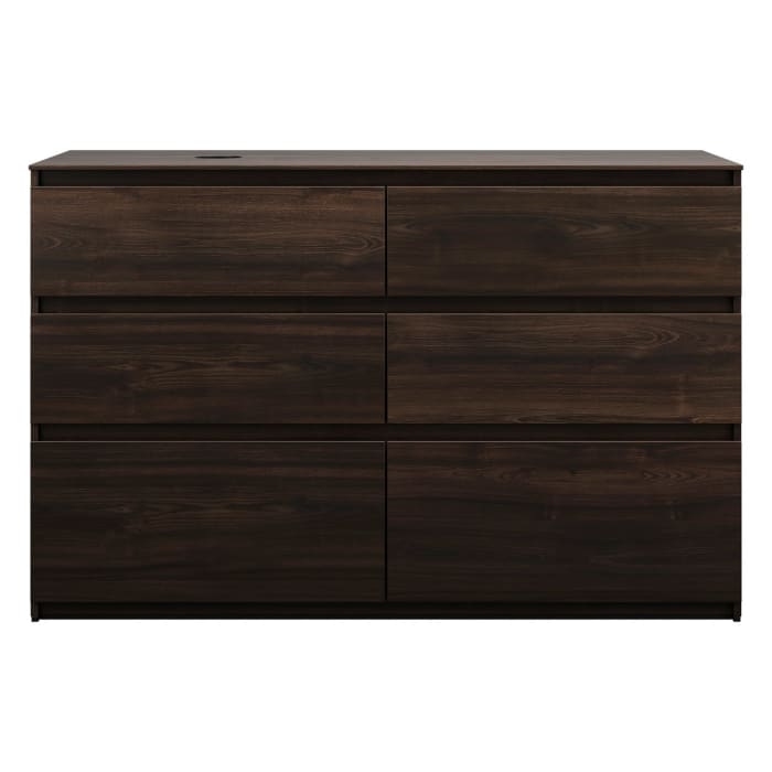 burgbad Lin20 Waschtischunterschrank mit Konsolenplatte 140 cm, 6 Auszüge, Beckenausschnitt links