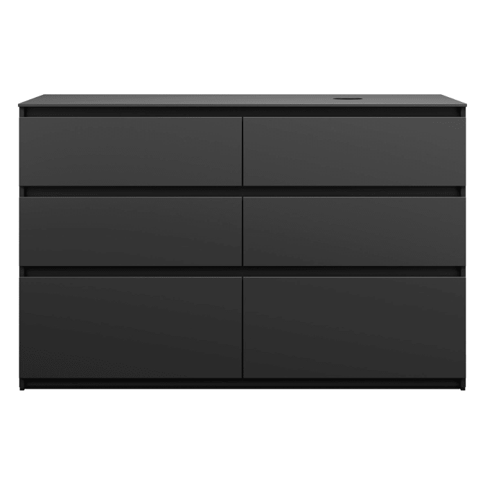 burgbad Lin20 Waschtischunterschrank mit Konsolenplatte 140 cm, 6 Auszüge, Beckenausschnitt rechts