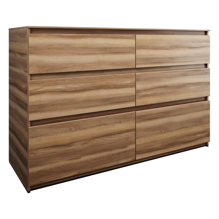 burgbad Lin20 Waschtischunterschrank mit Konsolenplatte 140 cm, 6 Auszüge, Beckenausschnitt links