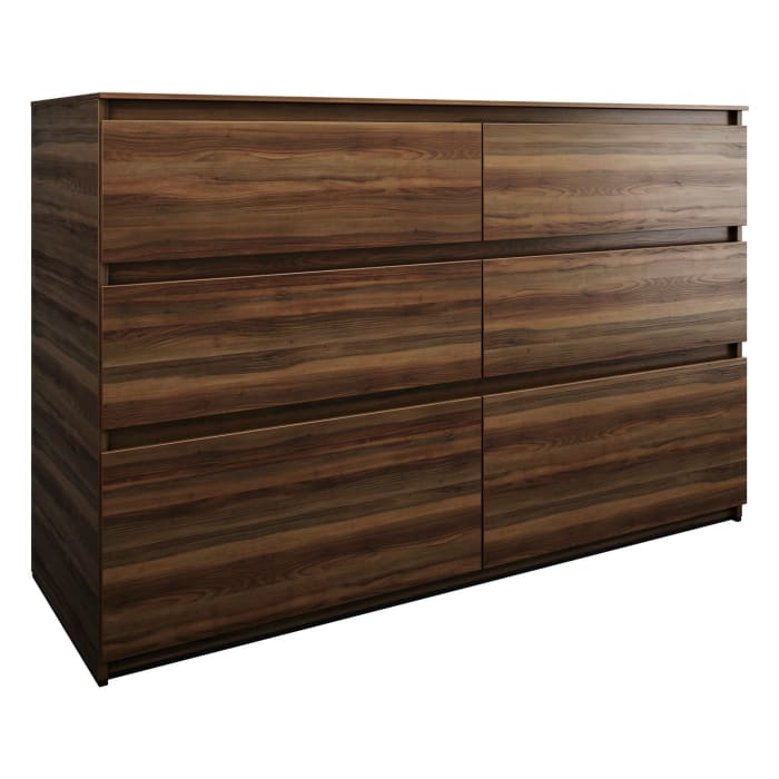 burgbad Lin20 Waschtischunterschrank mit Konsolenplatte 140 cm, 6 Auszüge, Beckenausschnitt links