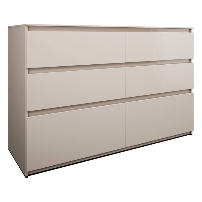 burgbad Lin20 Waschtischunterschrank mit Konsolenplatte 140 cm, 6 Auszüge, Beckenausschnitt links