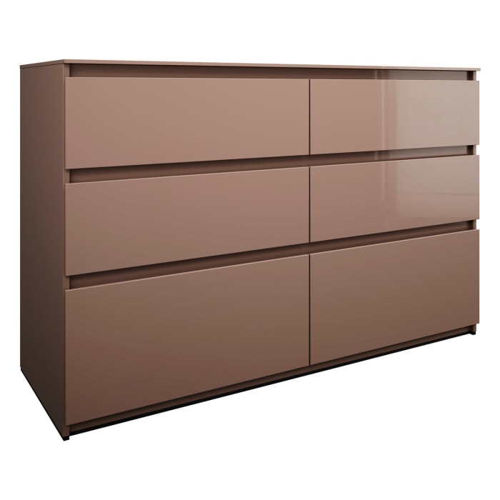 burgbad Lin20 Waschtischunterschrank mit Konsolenplatte 140 cm, 6 Auszüge, Beckenausschnitt links