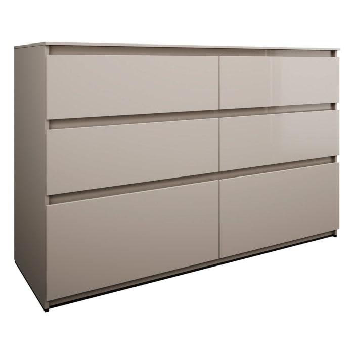 burgbad Lin20 Waschtischunterschrank mit Konsolenplatte 140 cm, 6 Auszüge, Beckenausschnitt links