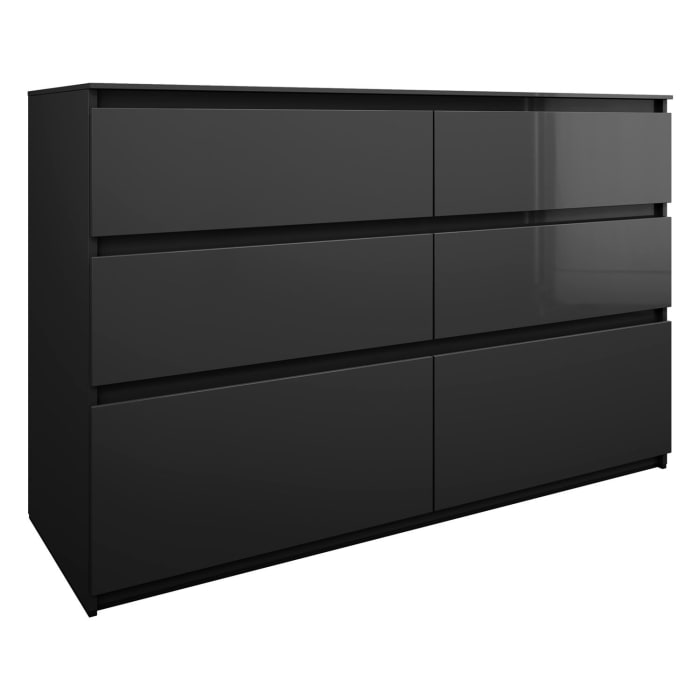 burgbad Lin20 Waschtischunterschrank mit Konsolenplatte 140 cm, 6 Auszüge, Beckenausschnitt links