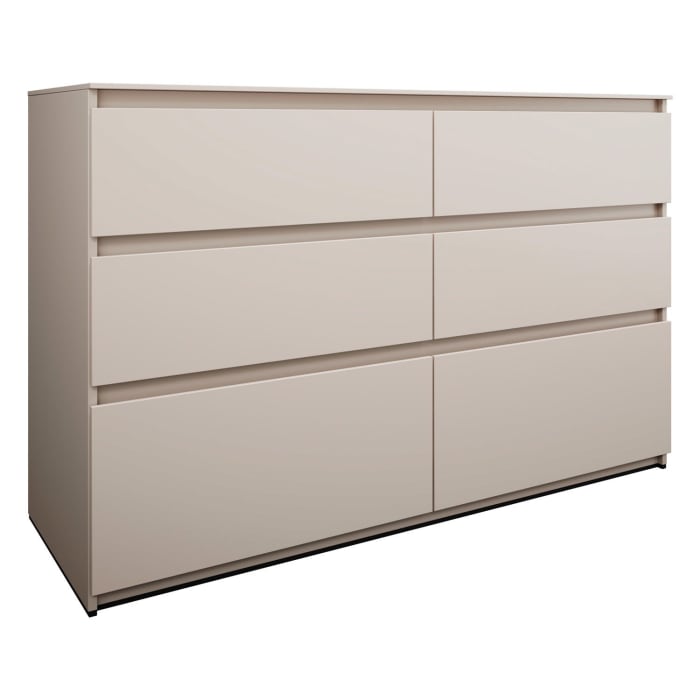 burgbad Lin20 Waschtischunterschrank mit Konsolenplatte 140 cm, 6 Auszüge, Beckenausschnitt links