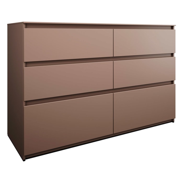 burgbad Lin20 Waschtischunterschrank mit Konsolenplatte 140 cm, 6 Auszüge, Beckenausschnitt links