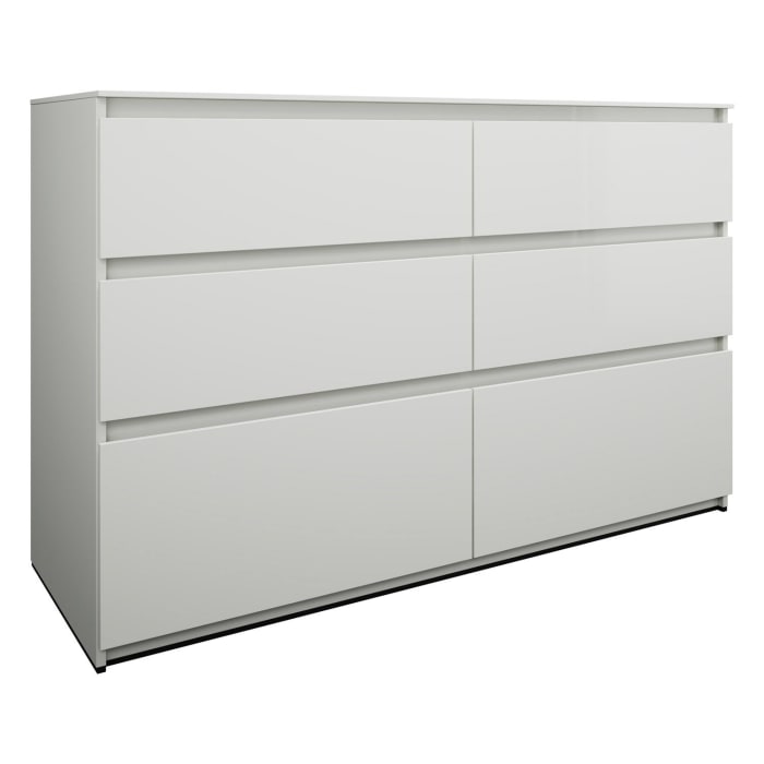 burgbad Lin20 Waschtischunterschrank mit Konsolenplatte 140 cm, 6 Auszüge, Beckenausschnitt links und rechts