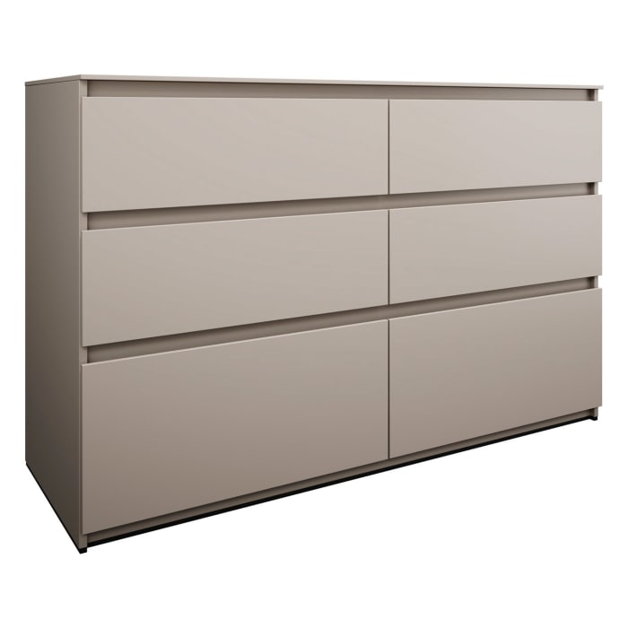 burgbad Lin20 Waschtischunterschrank mit Konsolenplatte 140 cm, 6 Auszüge, Beckenausschnitt links und rechts