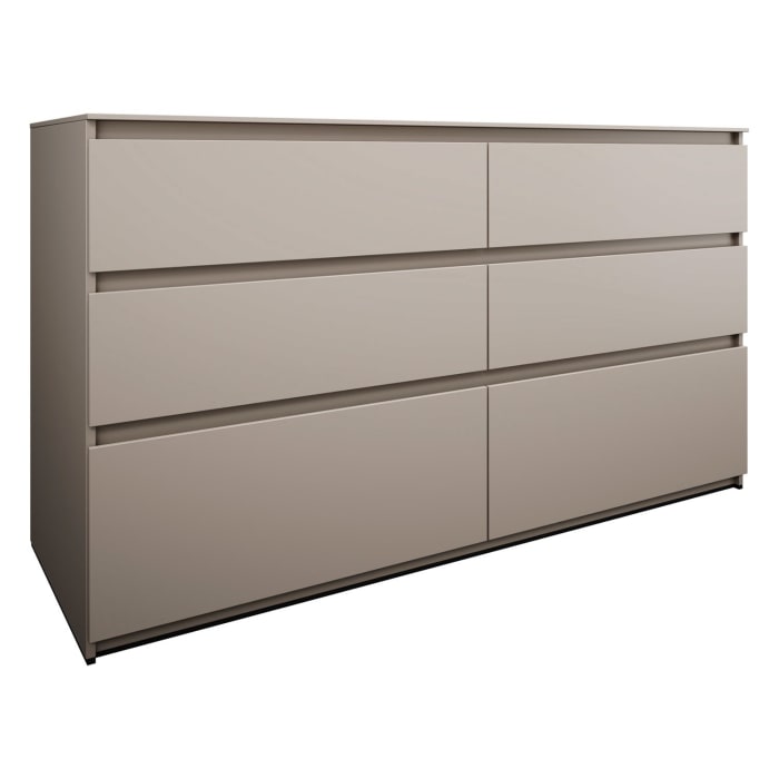 burgbad Lin20 Waschtischunterschrank mit Konsolenplatte 160 cm, 6 Auszüge, Beckenausschnitt links