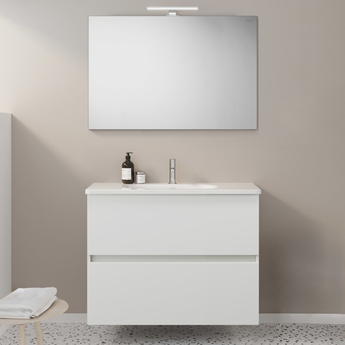 burgbad Liniq Badmöbel Set 100,5 cm mit LED-Lichtspiegel