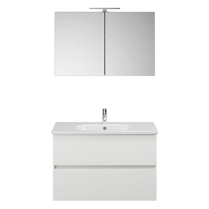 burgbad Liniq Badmöbel Set 100,5 cm mit LED-Spiegelschrank