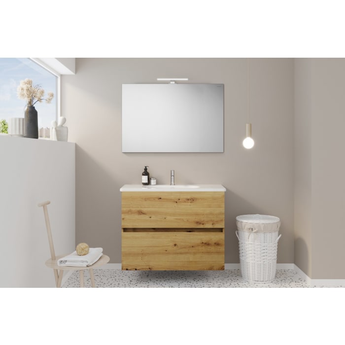 burgbad Liniq Badmöbel Set 100,5 cm mit LED-Lichtspiegel