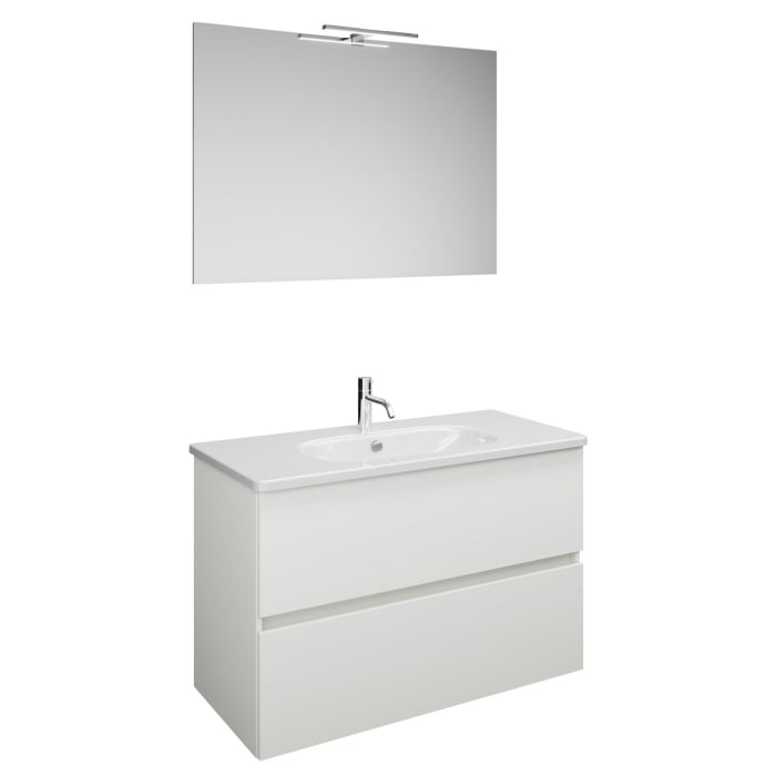 burgbad Liniq Badmöbel Set 100,5 cm mit LED-Lichtspiegel