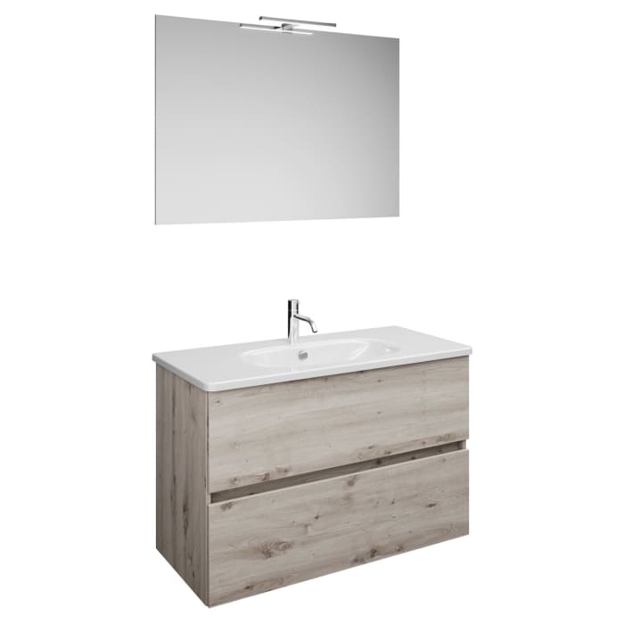 burgbad Liniq Badmöbel Set 100,5 cm mit LED-Lichtspiegel