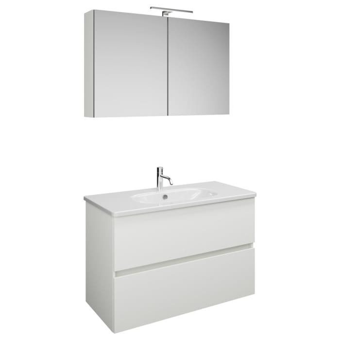 burgbad Liniq Badmöbel Set 100,5 cm mit LED-Spiegelschrank