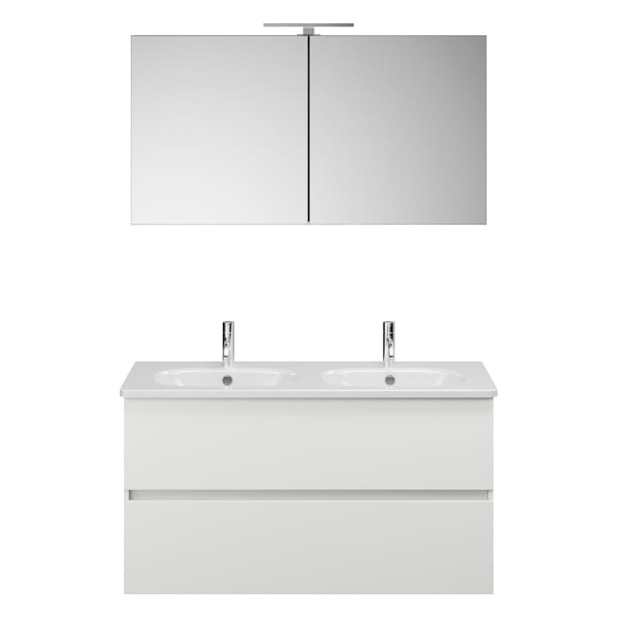 burgbad Liniq Badmöbel Set 120,5 cm mit LED-Spiegelschrank